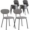 JZGORC Set di 12 Sedie da Pranzo, Sedia da Cucina Impilabile, Sedia da Pranzo Oderna Imbottita con Gambe in Metallo Nero per Soggiorno, Sala da Pranzo, Cucina, Camera da Letto - Grigio Scuro