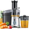 GDOR Spremiagrumi da 1300 W con cassetto extra grande da 81 mm, grande 1,25 l, spremiagrumi per frutta e verdura ad alta resa di succo, spremiagrumi, 3 velocità, facile da pulire, spazzola antigoccia