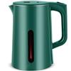 KKTX Bollitore 3L elettrico in acciaio inossidabile spazzolato (bollire silenziosa e veloce 1500 W, acciaio inossidabile con interno, beccuccio a versamento perfetto) Green,3L