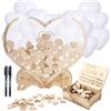 Ucouper Libri degli ospiti Matrimonio Cuore in Legno, Libri d'oro Personalizzati per Deco Matrimonio, Alternativa al Libro degli ospiti di Nozze Rustiche con 80 Cuori Piccoli
