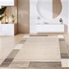 Paco Home Tappeto Salotto Pelo Corto Vintage Motivo Moderno Geometrico Marrone Beige, Dimensione:80x150 cm, Colore:Marrone 3