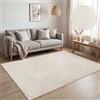 Paco Home Tappeto Soggiorno a pelo corto, moderno motivo geometrico astratto, effetto 3D, disegno arcobaleno e a quadri, lucido e lussuoso tono su tono, Colore:Crema - Astratto, Dimensione:230x320 cm
