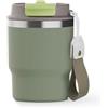 hicoosee Bicchiere Termico Verde Scuro 350ml (12oz), Thermos in Acciaio Inox da Asporto con Coperchio, Mug Isotermico per Bevande Calde o Fredde, da Viaggio