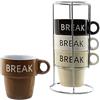 cosedacasa Tazzone da latte casa tazza per caffè lungo cappuccino impilabili set4 230 ml in ceramica microonde lavabile in lavastoviglie