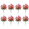 Linnkyfloa 8 mazzi di fiori di ibisco artificiali, 41,6 cm, resistenti ai raggi UV, piante finte in seta, decorazione per casa, giardino, matrimoni, composizioni floreali realistiche, colori misti