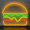 Xhuilong Burgers Open - Cartello neon per hamburger, dimmerabile, per parete, bar, feste, negozio di fast food, cucina, ristorante, caffetteria, decorazione della stanza, regalo, alimentato tramite