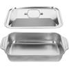 WATIIFUFU Lasagnera con Coperchio in Acciaio Inox Rettangolare, Teglia da Forno Versatile con Bordi Alti per Cucina Domestica e Barbecue