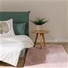 benuta Basic Tappeto salotto Furry - Rosa 60x120 cm - Soffice salotto - Retro antiscivolo - Lavabile - Compatibile con riscaldamento pavimento