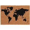 Social crazy Tappeto zerbino personalizzato - planisfero - cocco naturale ideale per ingressi (Cocco naturale, 90x60 cm)