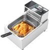 cunnyend Friggitrice elettrica commerciale 2 vasche da 12 litri 2,5 KW Friggitrice ad olio in acciaio inox con 2 cestini per friggere e tempo regolabile 60-200 °C per rondelle di cipolla fritta di pollo snack