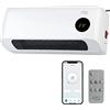 Sichler Haushaltsgeräte riscaldatore ventola: Ventilatore riscaldante a parete in ceramica Wi-Fi, Display a LED, 2.000 Watt (scaldabagno rapido, termoventilatore WLAN, fresco)