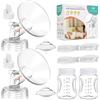 MilkFlow Ricambi Tiralatte Compatibili con Spectra S1/S2/S9 Plus, Kit di Sostituzione 2 Pack (Flangia 18mmx2, Valvola a Becco d'Anatrax2, Tubox2, Biberonx2, Protezione Antiriflussox2), Accessori Non Originali