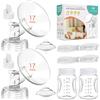 MilkFlow Ricambi Tiralatte Compatibili con Spectra S1/S2/S9 Plus, Kit di Sostituzione 2 Pack (Flangia 17mmx2, Valvola a Becco d'Anatrax2, Tubox2, Biberonx2, Protezione Antiriflussox2), Accessori Non Originali