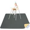 Unicorn Castle Tappetino Seggiolone Bambini 107x117cm, Unicorn Castle Tappeto Impermeabile Lavabile Antiscivolo, Splash Mat Pieghevole Portatile per Svezzamento e Protezione del Pavimento,Grey