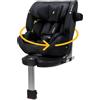 Osann One360 SL i-Size, seggiolino per bambini girevole a 360 gradi con Isofix + base, da 40 - 150 cm, seggiolino auto - All Black