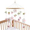 Generico Giostrina per Culla,Decorazione In Legno - Con Pompon, Fiori, Giocattoli Per Culla, | per Cameretta Passeggino Asilo