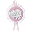VALENTI & CO. Valenti&Co - Medaglione Musicale Capoculla con Sacra Famiglia in Argento perfetto come idea regalo nascita o regalo - Rosa battesimo da appendere alla culla, al passeggino o in cameretta del neonato