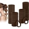 Euqvunn 60 Pezzi Elastici Capelli Donna, Elastici per Capelli Marrone Chiaro, Senza Danneggiare Metallo, Morbidi Lacci Codini Accessori Capelli per Bambini, Ragazze, Uomo