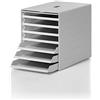 Durable 1712001050 Idealbox Plus, Cassettiera da Scrivania, 7 Cassetti, Pannello di Chiusura a Scomparsa, 250x322x365 mm, Grigio