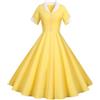 ZICUE Donne Abito A-Line Swing Abito da Cocktail A-Line Midi Adatto per Abiti in Stile Audrey Hepburn Giallo S