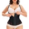 Nebility Donna Corsetto Body Contenitivo Modellante Dimagrante Cintura Waist Trainer Bustino Pancia Piatta Body Shaper Fascia Snellente con Spalline Regolabili (Nero, 3XL)