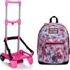 Seven Zaino Scuola FREETHINK GIRL, Rosa + Carrello BE BOX TOP Portazaino Compatibile