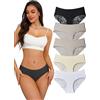 Hialegion Mutandine estive da Donna in Pizzo Sexy Pantaloni triangolari Senza Traccia Traspirante Medio Alto Mutandine Comode M