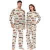 Generic Set da notte a maniche lunghe da uomo, pigiama leggero da uomo con elastico in vita, simpatici treni in cartone animato beige, Carino Cartoon Treni Beige, M