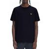 Fred Perry Maglietta Ringer, Navy Honeycomb, XL