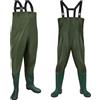 Ansobea Wathose Uomo Impermeabile, Pantaloni da pescatore Impermeabile con Stivali, Wathose Neoprene 70D Nylon per pesca, fattorie, lavori di costruzione, verde, 42/43L