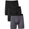32 Degrees 32 Gradi Cool - Boxer da Uomo 3Pk Large 36-38 Nero/Antracite/Nero