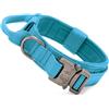 Huntvp Collare Tattico per Cani Regolabile con Maniglia di Comando, Collare Militare in Nylon con Fibbia in Metallo per Cani di Taglia Media e Grande, Addestramento, Alla Caccia, All'aperto, Blu-M