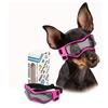 PETLESO Occhiali da sole per cani per razze piccole, anti-UV, antivento, protezione per gli occhi, con cinghie regolabili, per guida/attività all'aperto, rosa