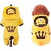 Orangety Accappatoio per cani e gatti giallo peluche leone con corona, calda felpa con cappuccio per animali di piccola taglia