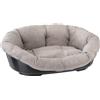 Ferplast Cesta Siesta Deluxe nera + Ferplast Sofà Tweed beige - Taglia 4: L 61,5 x L 45 x H 21,5 cm