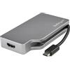 StarTech.com Adattatore Multiporta Video USB-C 4 in 1 in Alluminio - 4K 60Hz - Grigio Siderale