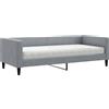 vidaXL Divano letto con materasso Grigio chiaro 90x200 cm Tessuto