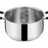 Lagostina Pratica Casseruola Fonda in Acciaio Inox 18/10, 2 Manici in Silicone, Fondo Lagoseal Plus, Induzione, 18 cm