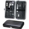 Bijoux - Kit Manicure Pedicure Professionale 10 Accessori in Acciaio al Carbonio con Tagliaunghie, Pinzetta, Forbici, Lima e Strumenti Viso, Set Cura Mani Piedi e Sopracciglia Uomo Donna (Verde)
