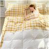 GBHMJU Fodera del sacco a pelo in cotone lavato Sacco a pelo per adulti Telo da viaggio Gingham per viaggi in hotel Sacco a pelo, sacco a pelo da campeggio fodere per il freddo (giallo B, 80 x 210 cm-31 x 82