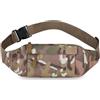 Hixingo Marsupio Uomo Donna Impermeabile, Cintura Borsa Tracolla con Cintura Regolabile Borsa da Vita Leggera con Multi Tasche per Corsa Escursionismo Viaggio Festival (Kaki,30x10x3cm)