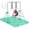 FBSPORT Barra da Ginnastica per Bambini con Altezza Regolabile Anelli Pieghevole Regolabile Espandibile Parallele Ginnastica Artistica, Ideale per Casa Junior