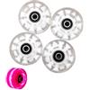 LIZHAYG Ruote Pattini in Linea 4 Pezzi Flash Wheel Pattini a rotelle Luminosi Ruote Lampeggianti for Pattini in Linea for Adulti Bambini Roller(Pink)