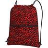 Generic Sportiva Sacche Leopard Animal Print Red Borsa con Coulisse Portatile Zaino Casual Leggero per Scuola Shopping