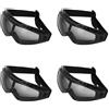 Vjsujehgy 4X Occhiali Protettivi Clear Glasses Protezione Antipolvere per Il, Nero
