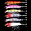 Generic XILILHC 6pcs Maschere in Metallo Esche A Forma di S Esca for Jig Lenta Mare 15g 20g 30g Jigging Esca Dura A Lancio Lungo Cucchiaio Esche da Pesca con Attrezzatura(C-2 Hooks-6pc,30g-6.8cm)