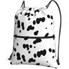 Generic Sportiva Sacche Black And White Spotted Borsa con Coulisse Multifunzione Sacche Zaino Portatile per Viaggio Compleanno Regalino