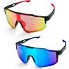 Lovesmile Occhiali Veloci, Occhiali da Sole da Uomo Polarizzati, 2 Pezzi Occhiali da Sole Sportivi, Occhiali da Sci Uomo, UV400 Occhiali Alpinismo, Adatto per Ciclismo Moto Corsa Sci Alpinis