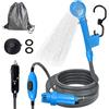 BYZESTY Doccia da campeggio portatile, DC 12 V, presa di accensione per sigaro, per esterni, campeggio, doccia con soffione doccia, set per doccia mobile, per camper, auto, campeggio, viaggi