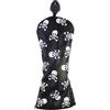 Vjsujehgy Copertura per Testa di Golf Skeleton Skull e Crossbones 3/5 - Copertura per Testa di Legno 3/5 in PU Leather.